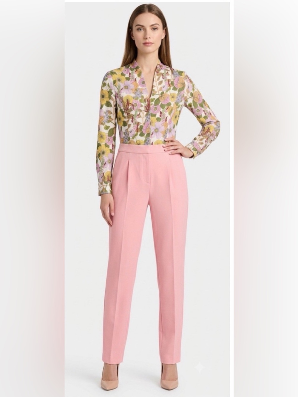 Tuckernuck Adalie Jumpsuit long sleeves Wildflower Fields Pink pattern Sz 4 NWT